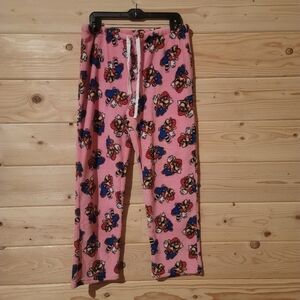 Women's Nintendo Pink Super Mario Pajama Pants Size L 35x30